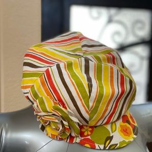 Tarice beret. Adorable side flower & fun stripes.